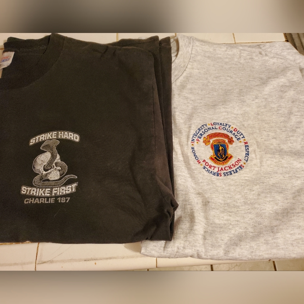 Army shirts ( 2 total, large and XL)